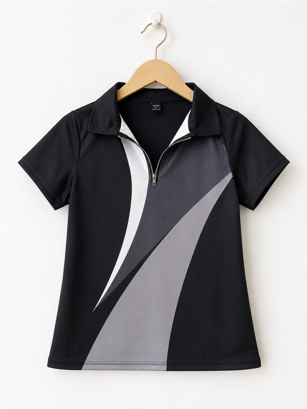 NFINITY Black Polo with Gray and Light-Gray Curved Panels